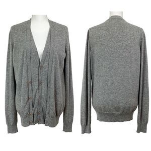 TOMAS MAIER Size Small S Double Cardigan Gray 100% Cashmere Sweater Grey V-neck